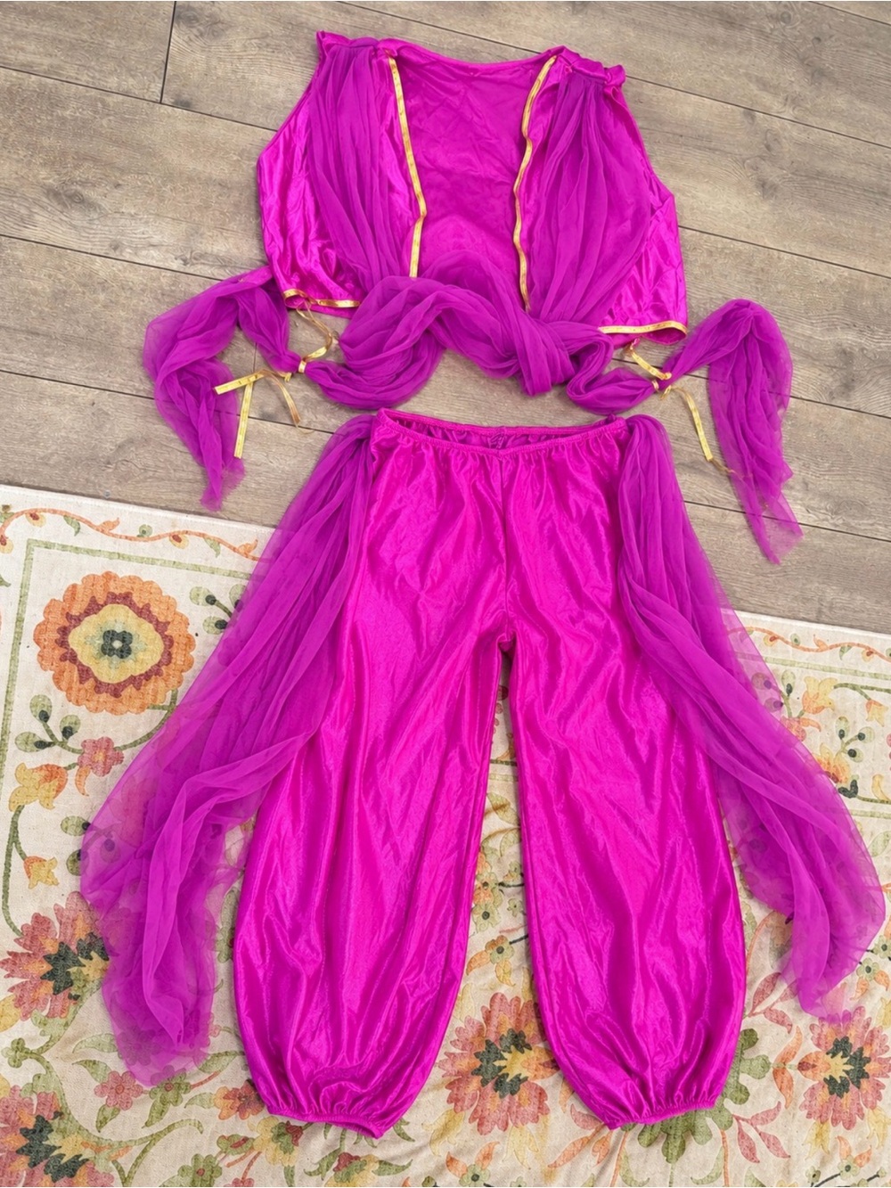 Disguise Girls Size 16 Genie Costume Pink Purple Arabian Princess Halloween